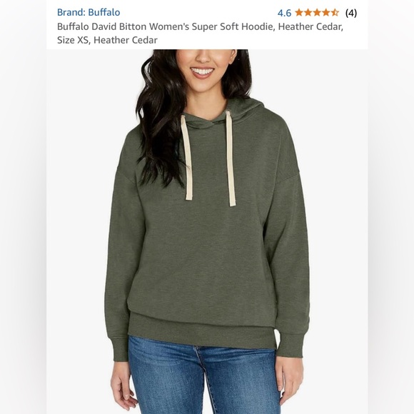 Buffalo David Bitton "Super Soft" Hoodie, Olive, M - Picture 1 of 4